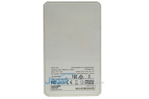 Review Power Bank APC M5WH 5000 mAh 2 APC M5WH - Belakang