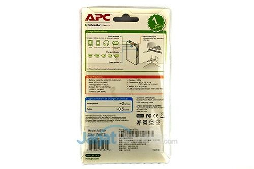 Review Power Bank APC M5WH 5000 mAh 4 APC M5WH - Paket Penjualan Belakang
