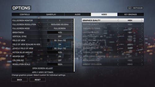 Review Notebook Gaming: HP Omen 15-5117TX 5 Battlefield 4 Setting High