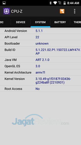 Preview Kinerja CoolPad SkyMini 3 CoolPad SkyMini Preview - CPUZ Android Version