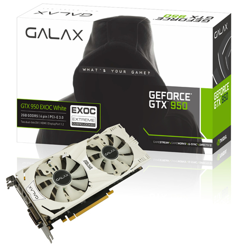GALAX GTX 950 EX OC WHITE 1203 1405 6730