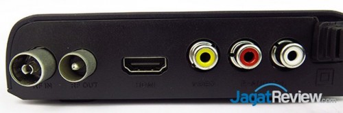 bagian input dan output di belakang perangkat