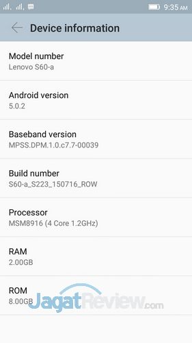 Review Smartphone Android Lenovo S60 2 Lenovo S60 - About