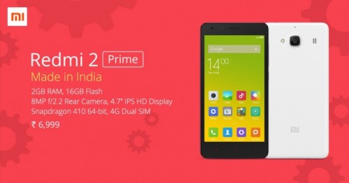 Xiaomi Luncurkan Redmi 2 Prime di India 2 Redmi 2 Prime