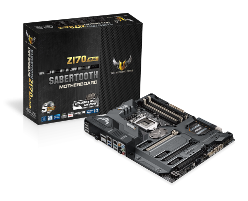 Parade Motherboard Z170 untuk Intel Skylake 4 Sabertooth Z170 Mark 1 color box+3D