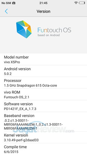 Review Smartphone Android Vivo X5 Pro 2 VIVO X5Pro - About