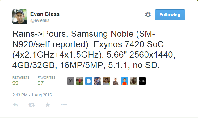 Evleaks Bocorkan Spesifikasi Galaxy Note 5 7 ev