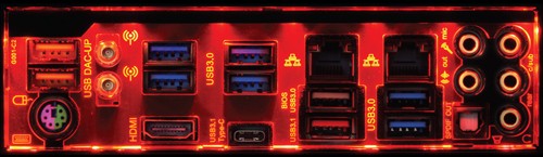 Review Gigabyte Z170X-Gaming G1 4 Gigabyte Z170X-Gaming G1 Backpanel IO LED