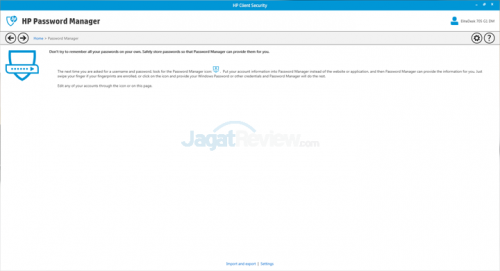 HP EliteDesk 705 G1 Client Security - Home - 01 Password Manager