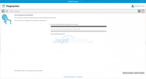 HP EliteDesk 705 G1 Client Security - Home - 06 Fingerprints