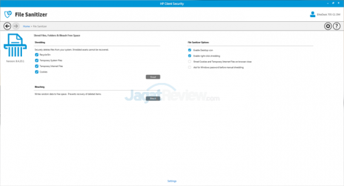 HP EliteDesk 705 G1 Client Security - Home - 10 File Sanitizer