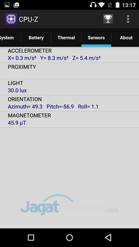 Review Smartphone Android Infinix Zero 2 4G 6 Infinix Zero 2 - CPUZ Sensor