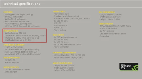 ZOTAC ZBOX EN970 Gunakan NVIDIA GTX 960 Lebih Kencang? 5 ZBOX MAGNUS EN970 PLUS SPEC