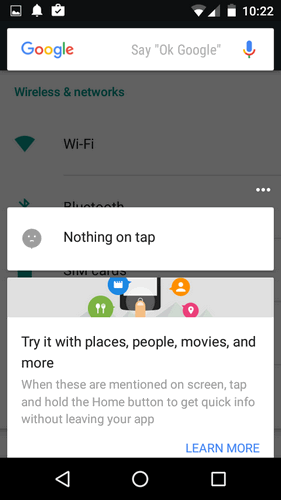 Tips Android Marshmallow: Google Now on Tap 1 Google Now On Tap - Nothing to Tap