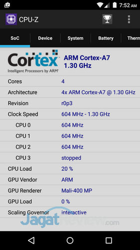 Review Infinix Hot 2: AndroidOne Generasi Kedua 5 Infinix Hot 2 - CPUz CPU