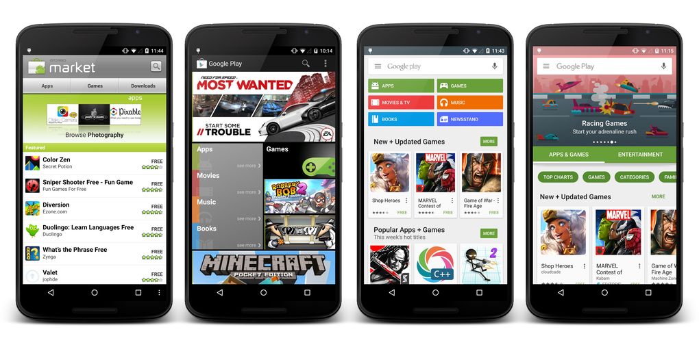 Google Segera Perbaharui Tampilan Play Store 7 evolusi google play