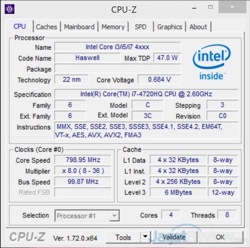 Review Notebook ASUS ZenBook Pro N501J 2 CPUZ CPU