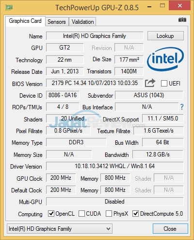 Review: ASUS VivoPC VM62 5 GPUZ