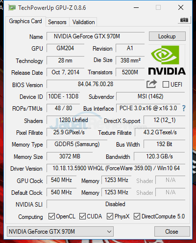 NVIDIA GTX 970M GPUZ 01
