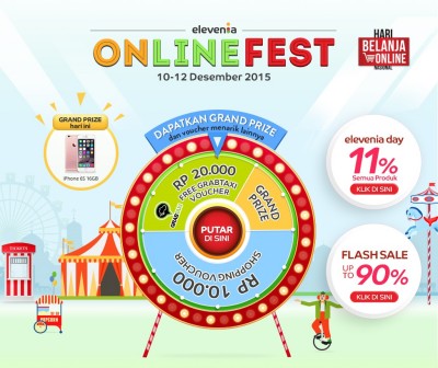 Harbolnas 2015, Diskon Online Shop Hingga 90 % 1 elevenia ONLINE FEST