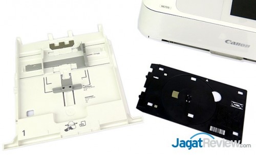 Review Printer Canon PIXMA MG7570 6 tray untuk label CD berada di belakang tray 1