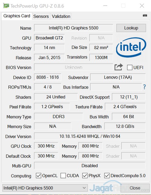 Review Notebook: Lenovo Yoga 500 5 GPUZ Intel