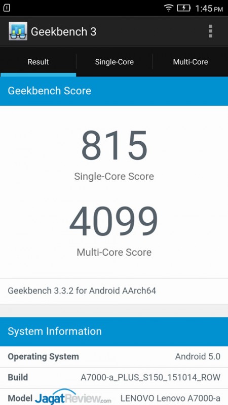 Review Smartphone Android: Lenovo A7000 Plus 2 Geekbench3