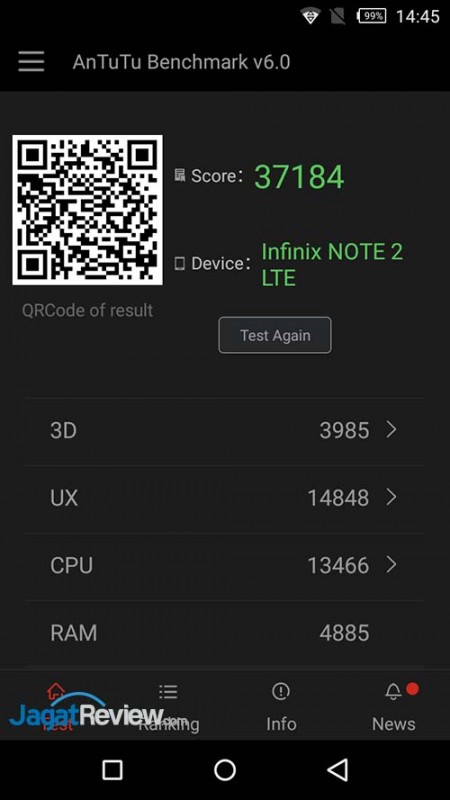 Review Smartphone Android: Infinix Note 2 LTE X600 1 antutu