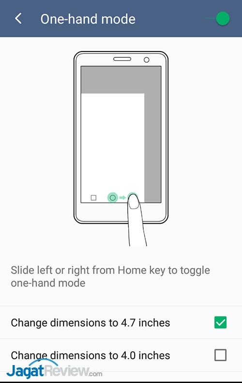 Review Smartphone Android: Infinix Note 2 LTE X600 7 one hand mode