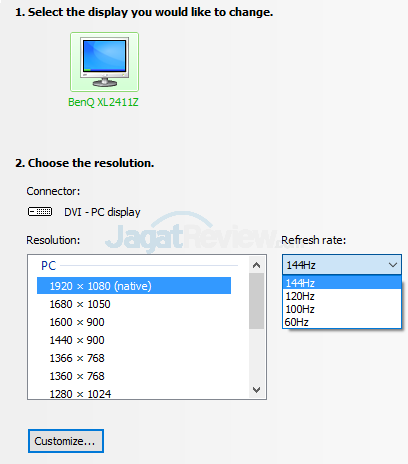 Hands-On Review Monitor: BenQ XL2411Z 3 BenQ XL2411-B Refresh Rate