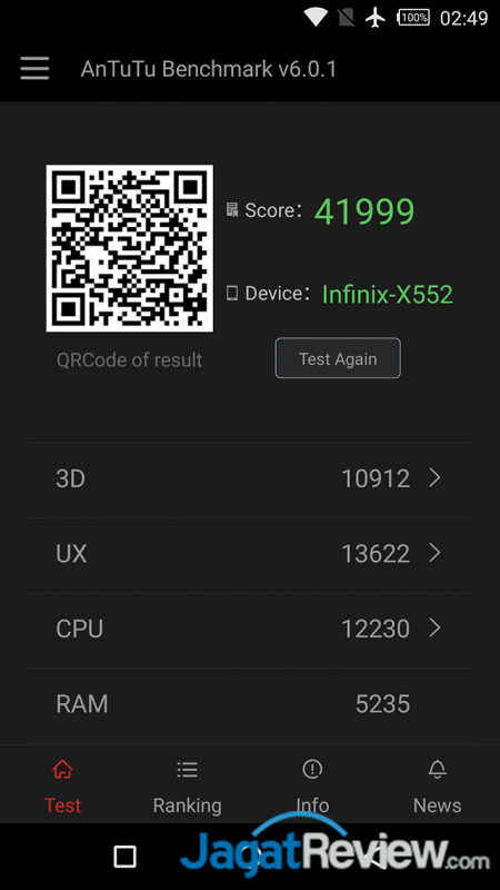 Review Smartphone Android: Infinix Zero 3 X552 1 antutu