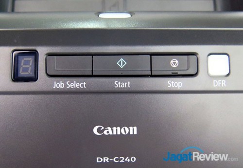 Review Scanner Canon imageFORMULA DR-C240 5 lokasi tombol Scan otomatis di permukaan scanner