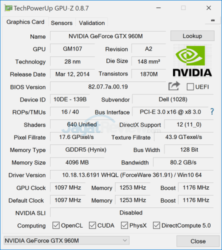 Review Notebook: Dell Inspiron 15 7559 Gaming 6 Dell Inspiron 15 7559 GPUZ 01