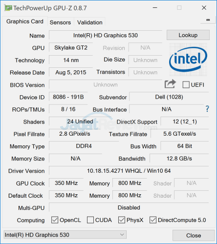 Review Notebook: Dell Inspiron 15 7559 Gaming 7 Dell Inspiron 15 7559 GPUZ 02