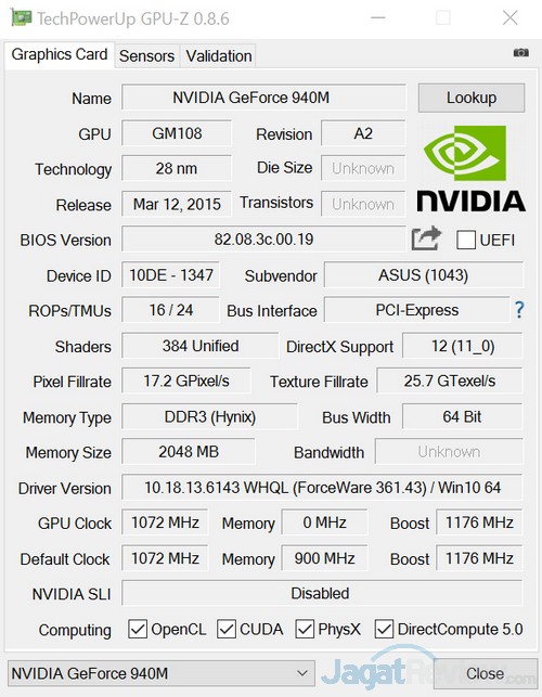Review Notebook Asus K401L 5 GPUZ NVIDIA