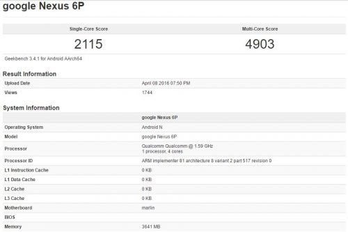 Nexus 6P Terbaru Muncul di Geekbench 2 Geekbench - Nexus 6P Refresh