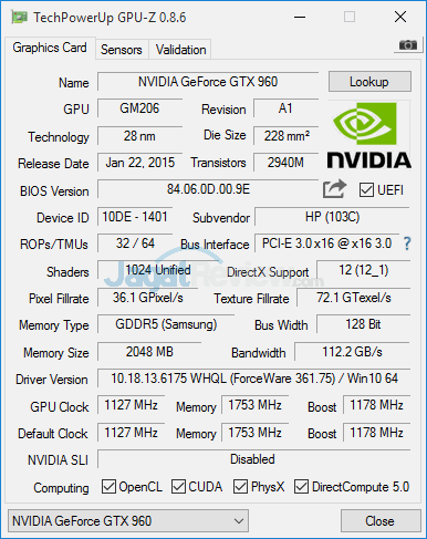 Review PC Desktop Gaming: HP Envy Phoenix 860-001d 6 HP Envy Phoenix 860-001d GPUZ