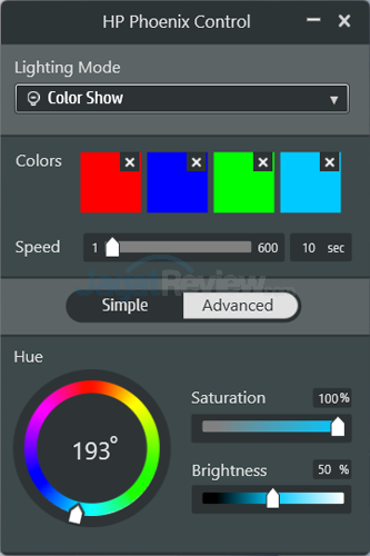 Review PC Desktop Gaming: HP Envy Phoenix 860-001d 20 HP Envy Phoenix 860-001d Phoenix Control - Color Show Advanced