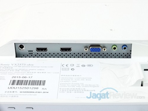 Viewsonic VX257-SHW Connectors