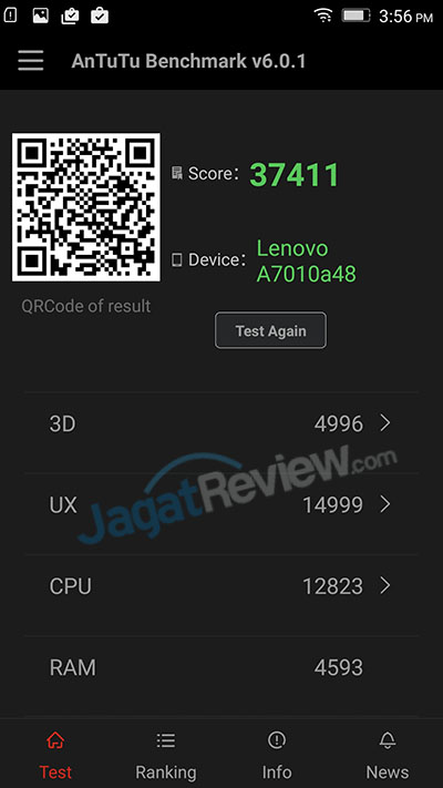 Review Smartphone Android: Lenovo VIBE K4 Note 1 antutu