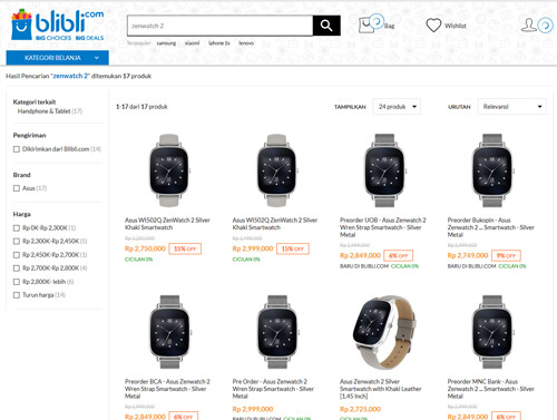 ASUS Jual Smartwatch ZenWatch 2 dengan Harga Murah Di Indonesia 3 blibli-zenwatch2