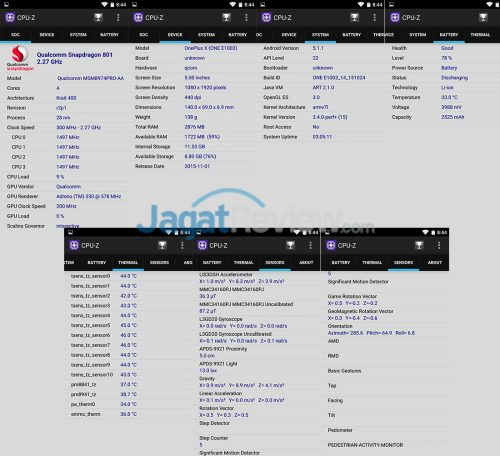 Review Smartphone Android: OnePlus X 10 cpuz