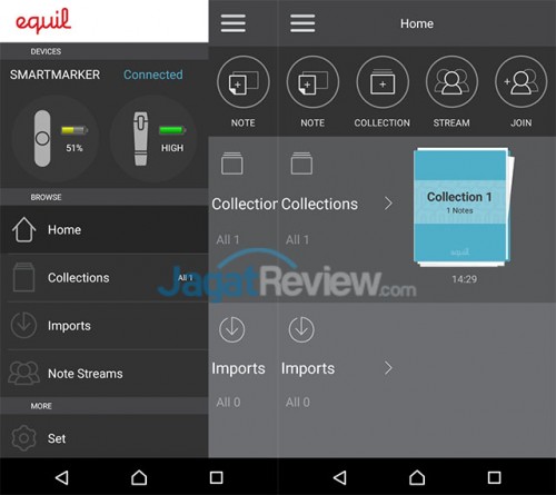 Hands-On Equil Smartmarker 11 Equil Note tampilan Android