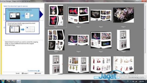 software mampu memberikan opsi ketika melakukan scanning: membagi-bagi dokumen atau meratakan halaman dokumen