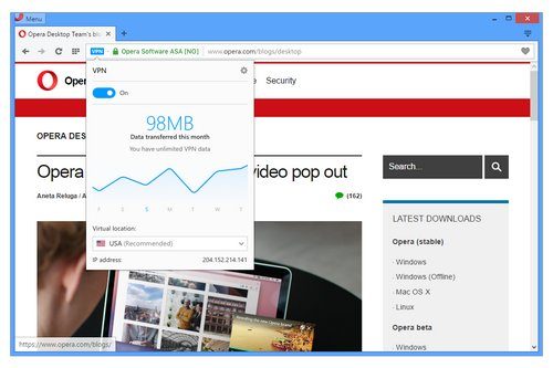Browser Opera Hadirkan Fitur Built-In VPN Gratis 1 vpn-enabled-popup