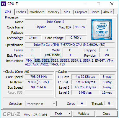 Review Mini PC Desktop: Intel NUC NUC6i7KYK "Skull Canyon" 3 Intel NUC6i7KYK CPUZ 02