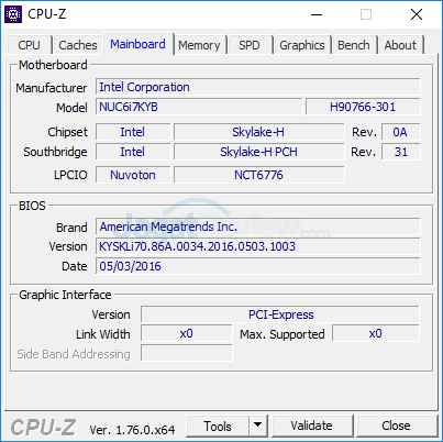 Review Mini PC Desktop: Intel NUC NUC6i7KYK "Skull Canyon" 5 Intel NUC6i7KYK CPUZ 03 v2