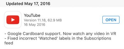 YouTube di iOS Kini Dukung Google Cardboard 1 YouTube di iOS Kini Dukung Google Cardboard