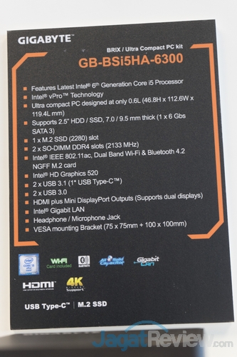 Gigabyte Perkenalkan BRIX dengan Prosesor Intel Generasi Ke-6 2 GB-BSi5HA-6300_Specs