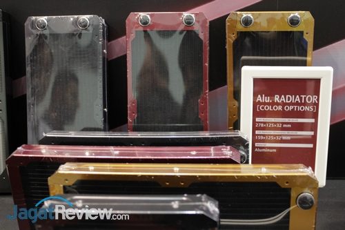 Raijintek - Aluminum Color Radiator: Sementara untuk unit radiator, Raijintek menghadirkan radiator dari bahan aluminium, dengan beberapa pilihan warna case, sesuai dengan warna yang tersedia untuk casing Styx dan Metis.